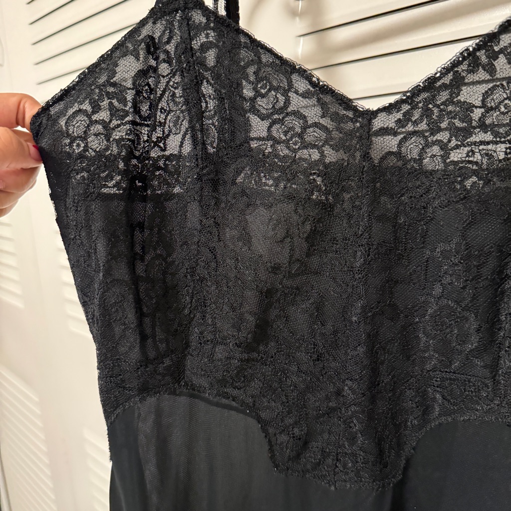 Black Lace Trim Slip